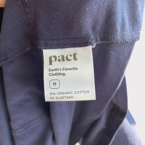 Pact Short Robe Navy Blue Belted Front Pockets Organic Cotton Size M Cardigan - Picture 10 of 12